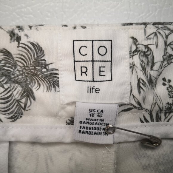 CORE Life Ladies Size 16 Grey & White Tree Pattern Casual Pants - Picture 3 of 9